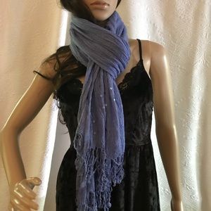 Chico’s Periwinkle Scarf with Sequin Sparkles